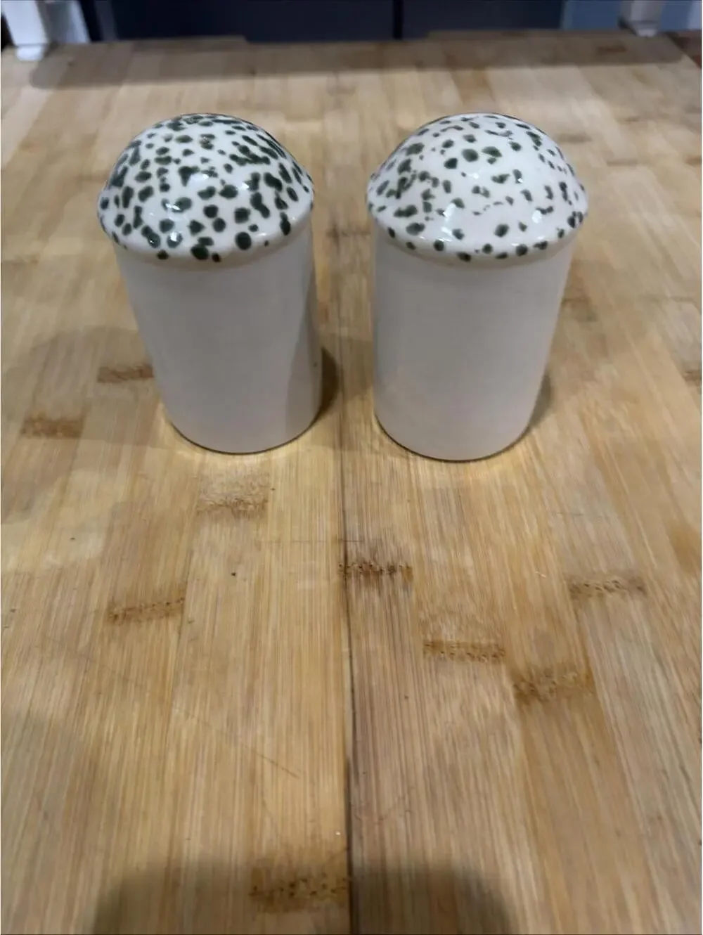 Vintage Home Interiors Stoneware We Can Build A Snowman Salt & Pepper Shakers *